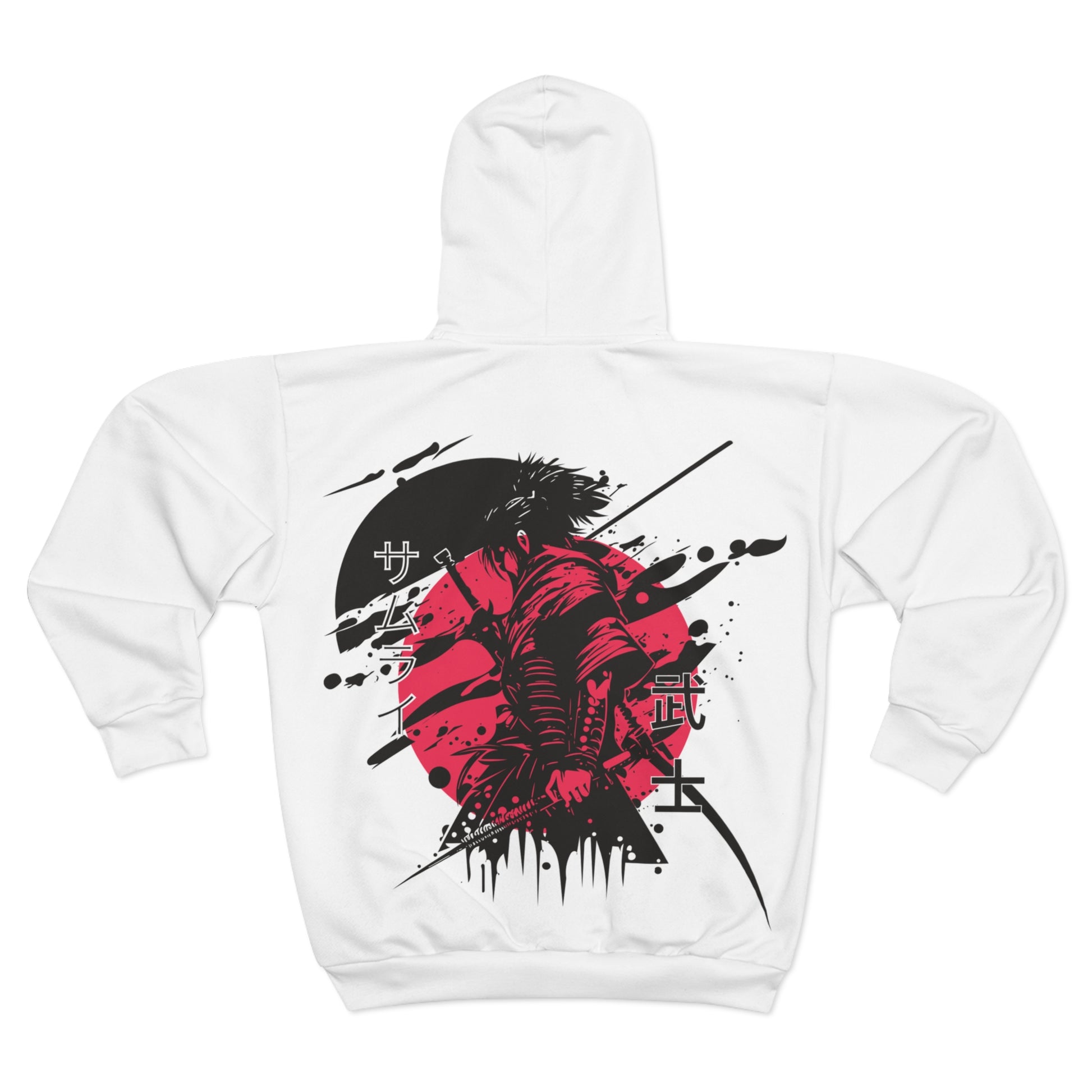 Zip Hoodie, Streetwear, Japanese-Samurai Style - Unisex