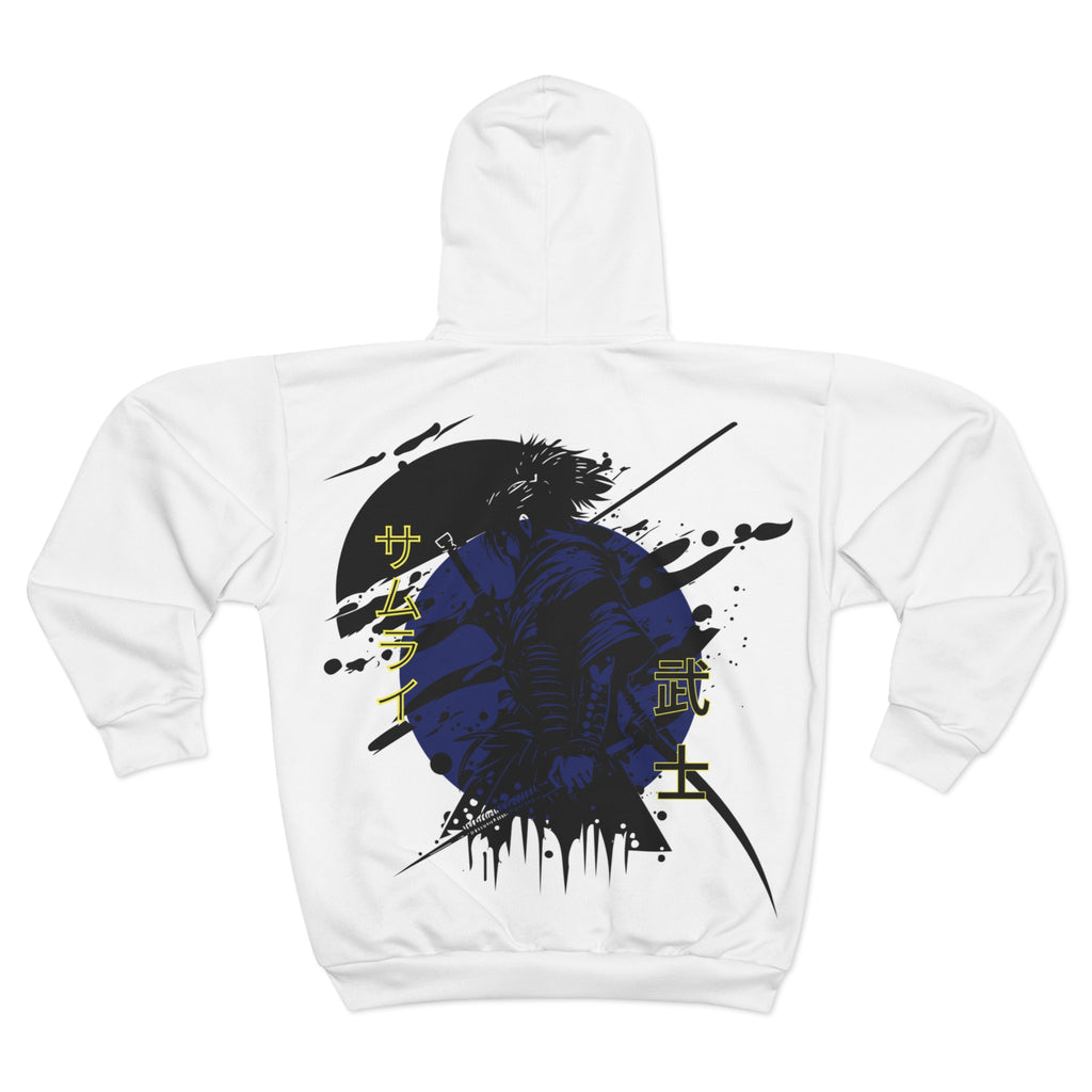 Zip Hoodie, Streetwear, Japanese-Samurai Style - Unisex